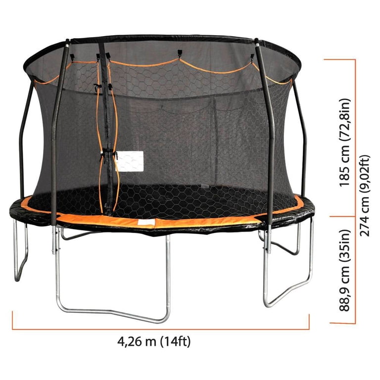 TRAMPOLIN REDONDO DE 14 FT CON MALLA DE SEGURIDAD BOUNCE PRO
