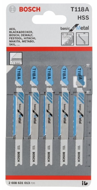 SEGUETA HSS T118A ONDULADA FRESADA, 5 PIEZAS