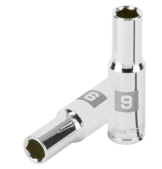 DADO DE 9 mm, CUADRO DE 3/8", 6 PUNTAS LARGO, D-3809-HM-L