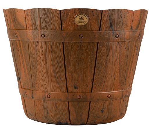 MACETA MADERA REDONDA D42 CAOBA