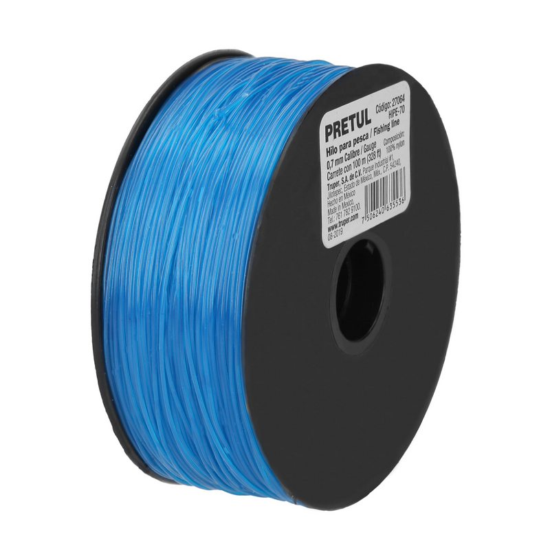 HILO PARA PESCA AZUL CALIBRE 0.70 mm 100 M
