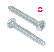 Dos tornillos para lámina con cabeza combinada PH3 y rosca completa, metálicos