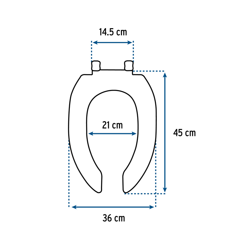 ASIENTO ALARGADO P/WC ABIERTO BLANCO FOSET
