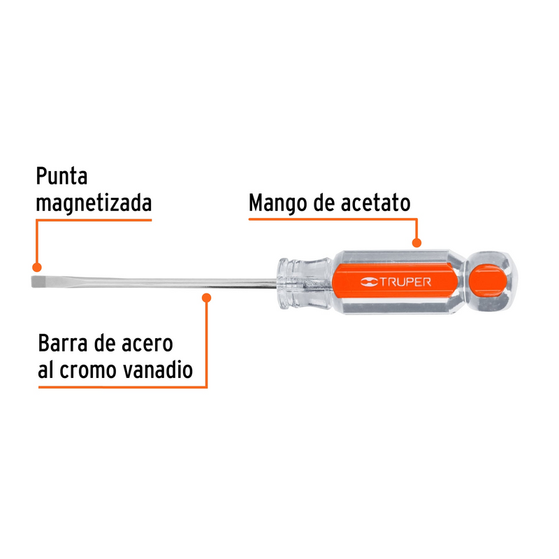 DESARMADOR PLANO TIPO CABINET 1/8 X 3"