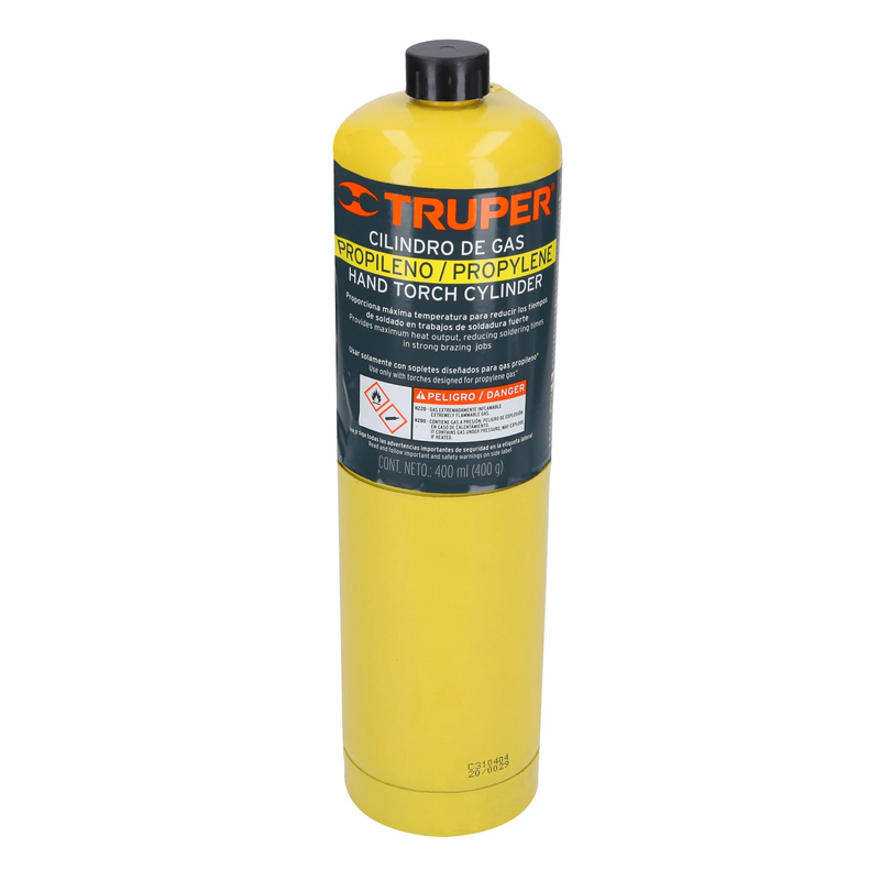 TANQUE DE GAS PROPILENO/PROPANO DE 400G NEGRO