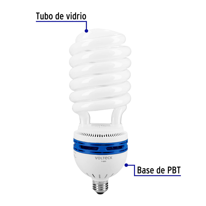 FOCO AHORRADOR ESPIRAL ALTA POTENCIA 85W LUZ DE DIA BASE E27 T5