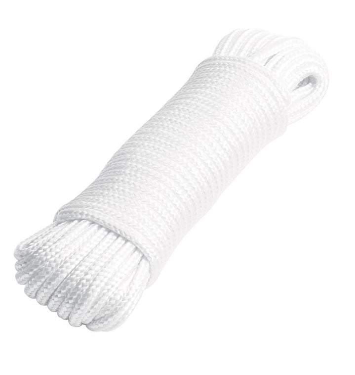 CUERDA DE POLIESTER 1/4" (6 mm), MADEJA DE 15 m, BLANCA