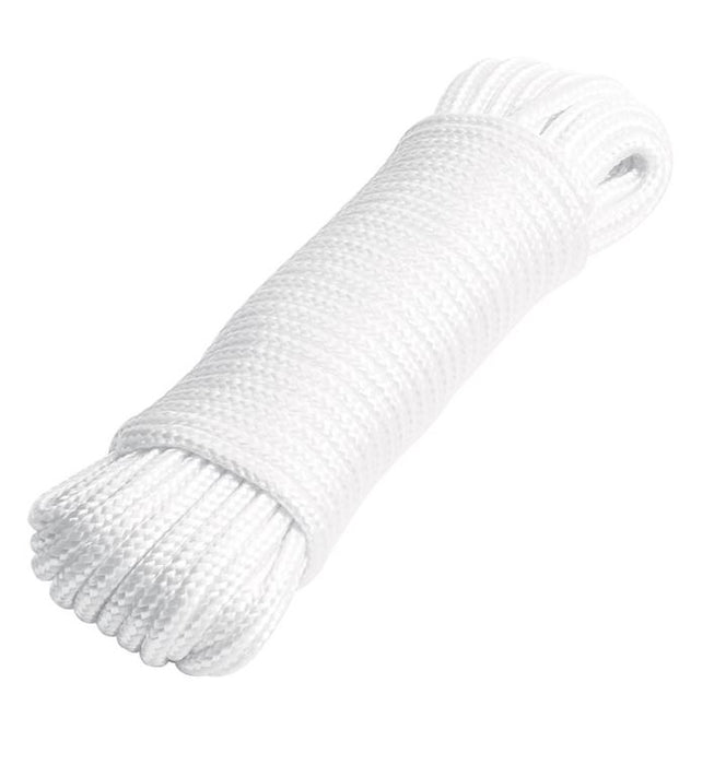 CUERDA DE POLIESTER BLANCA DE 1/4 (6MM) X 15 METROS FIERO