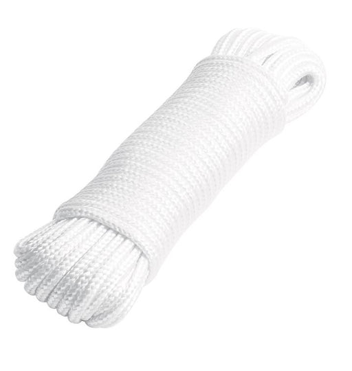 Cuerda de poliéster blanca de 6 mm, madeja de 15 m