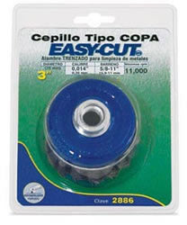 CARDA COPA DE ALAMBRE TRENZADO 3", CAL. 0,014" PARA ESMERILADORA EASY-CUT