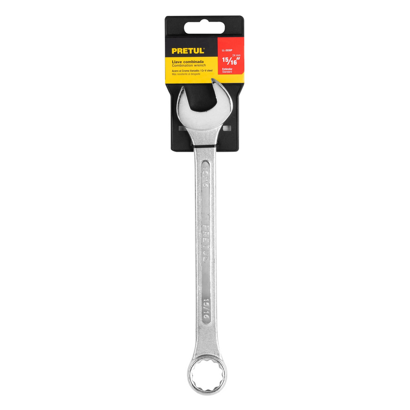 LLAVE COMBINADA 15/16" X 280 mm DE LARGO PRETUL