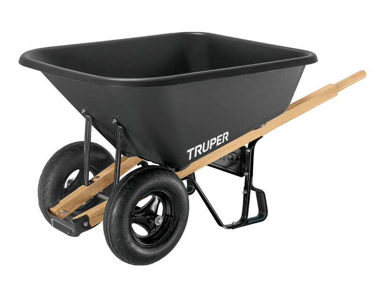 CARRETILLA 8 FT, DOBLE LLANTA, CONCHA PLÁSTICA