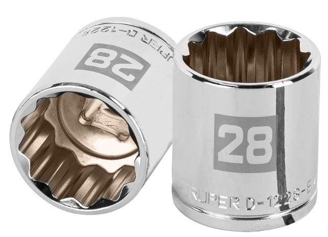 DADO DE 28 mm, CUADRO DE 1/2", 12 PUNTAS, D-1228-EM