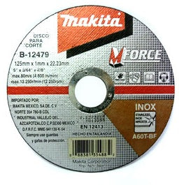 DISCO DE CORTE 5" X 3/64" X 7/8", INOXIDABLE, MAKITA