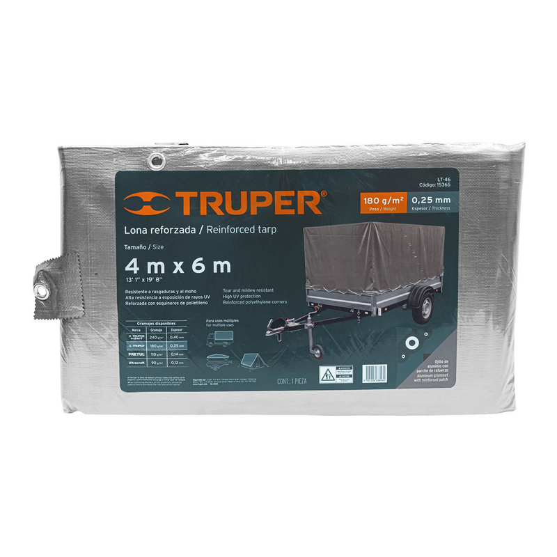 LONA GRIS REFORZADA 4 X 6 M TRUPER
