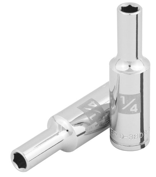 DADO DE 1/4", CUADRO DE 3/8", 6 PUNTAS LARGO, D-3808-HL