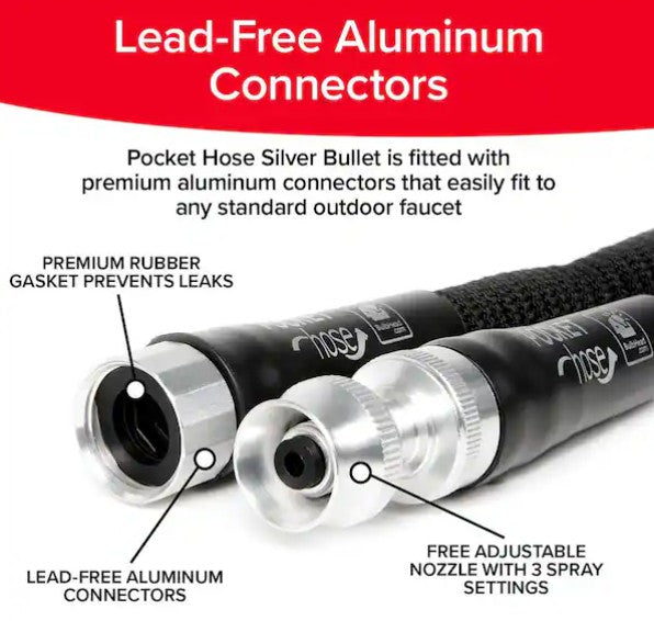 MANGUERA PARA JARDIN EXPANDIBLE 3/4" 50 ft 100 psi SILVER BULLET