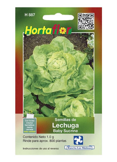 SOBRE DE SEMILLAS DE LECHUGA BABY HORTAFLOR, CONTENIDO DE 1G