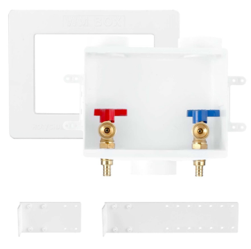 CAJA DE SALIDA PARA LAVADORA EASTMAN DE 1/2" CONEXION PEX LATON BLANCO