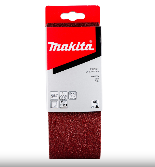 LIJA DE BANDA 3"X 18" G. 40 P/MAD 5 PZAS