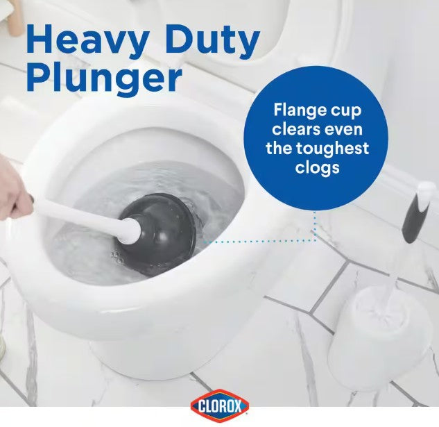 JUEGO DE DESTAPACAÑOS Y CEPILLO PARA BAÑO CLOROX