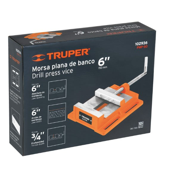 PRENSA MORSA PLANA APRTURA DE 6" 150 mm TRUPER