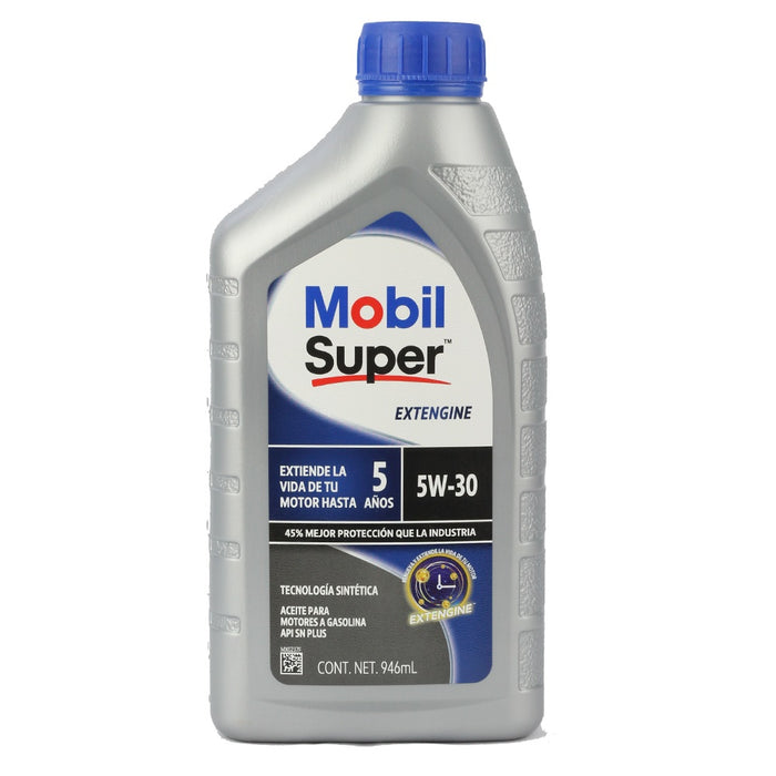 ACEITE P/MOTOR A GASOLINA, MOBIL SUPER EXTENGINE 5W30, SINTETICO DE 946 ML