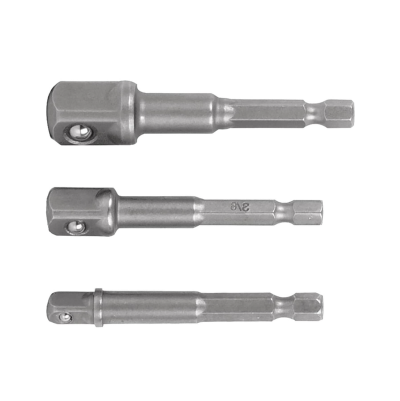 JUEGO DE 3 ADAPTADORES PARA DADO, 1/4", 3/8" Y 1/2"