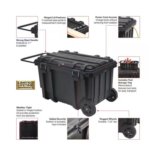 CAJA PARA HERRAMIENTAS RODANTE DE 50 GALONES HUSKY 23"