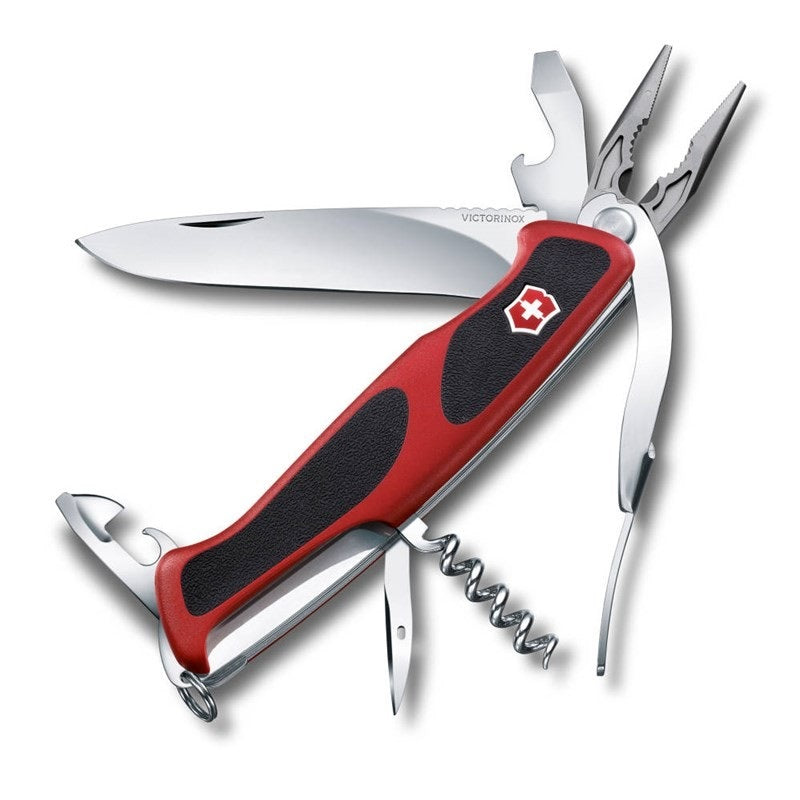 NAVAJA RANGER GRIP 74 ROJA CON NEGRO 14 USOS CON BLOQUEO VICTORINOX