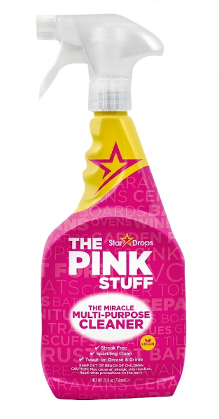 Limpiador multiusos en spray Pink Stuff con atomizador de gatillo, botella rosa