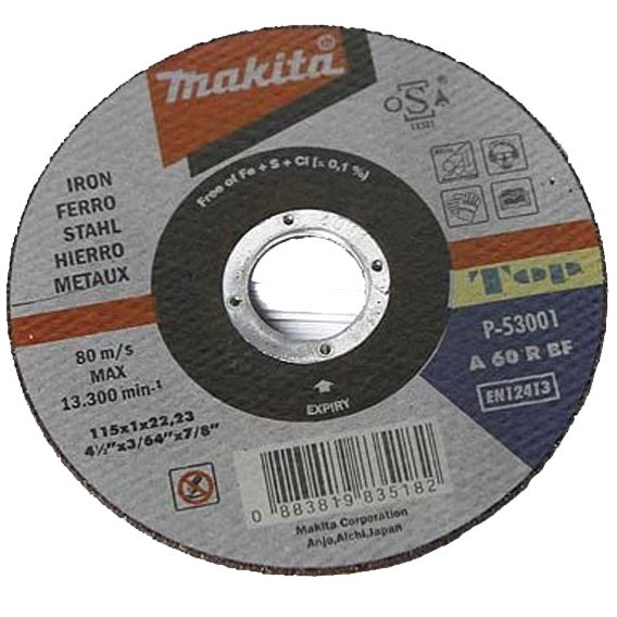 DISCO DE DESBASTE 4-1/2" X 1/4" X 7/8", INOXIDABLE, MAKITA