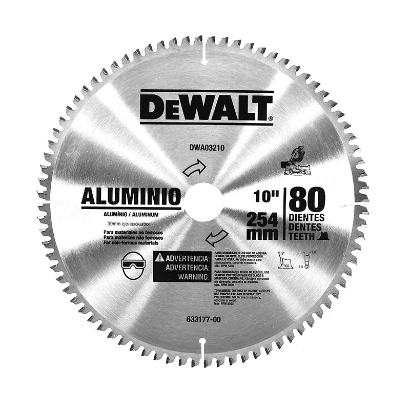 DISCO PARA SIERRA CIRCULAR PUNTA DE CARBURO 10” X 80 DIENTES FLECHA 30 mm