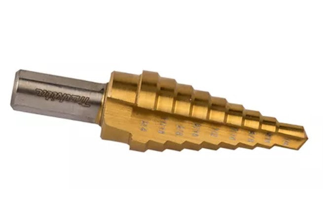 BROCA ESCALONADA RECTA HSS-TI 1/4"-3/4" ZANCO 3/8"