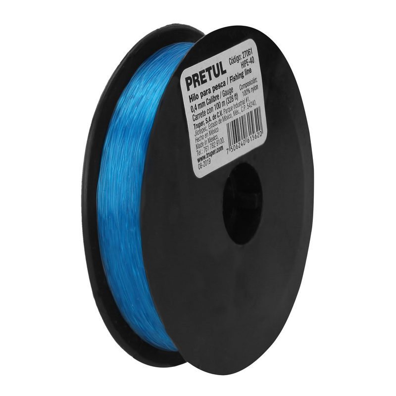 HILO PARA PESCA AZUL CALIBRE 0.40 mm 100 M