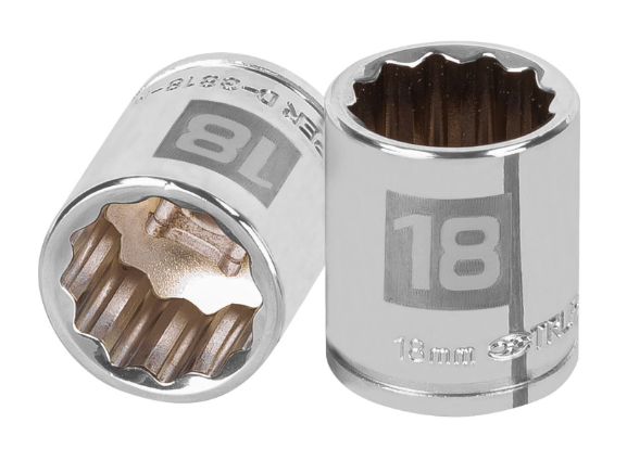 DADO DE 18 mm, CUADRO DE 3/8", 12 PUNTAS, D-3818-M