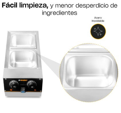 TEMPLADORA DE CHOCOLATE 1040 W 30°-110°C RHINO
