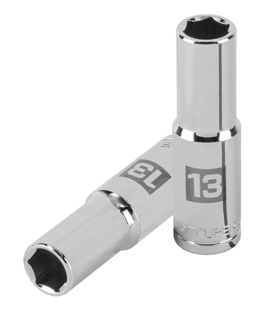 DADO DE 13 mm, CUADRO DE 1/2", 6 PUNTAS LARGO, D-1213-ML
