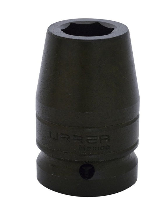 Dado de impacto negro con abertura hexagonal y marca en el cuerpo