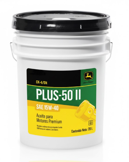 ACEITE PARA MOTOR DIESEL, JOHN DEERE, 15W40 PLUS II, 19 L, 500 h