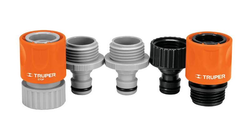 JUEGO DE 5 CONECTORES RAPIDOS DE 3/4"