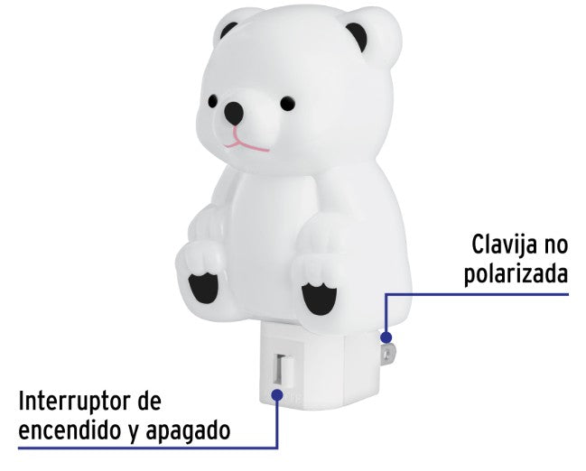 LUZ DE NOCHE CON LAMPARA E12 OSO VOLTECK