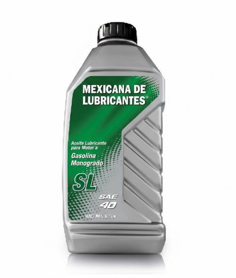 ACEITE PARA MOTOR A GASOLINA, MEXICANA DE LUBRICANTES SL SAE 40 MONOGRADO, 946 ml