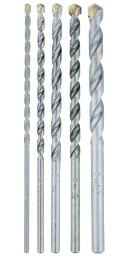 JUEGO DE BROCAS PARA CONCRETO (5/32", 3/16", 1/4", 5/16", 3/8") contiene 05 piezas