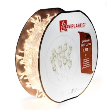 SERIE DE LUCES 1000L LED CALIDO CABLE TRANSPARENTE 8 FUNC,CON MEMORIA