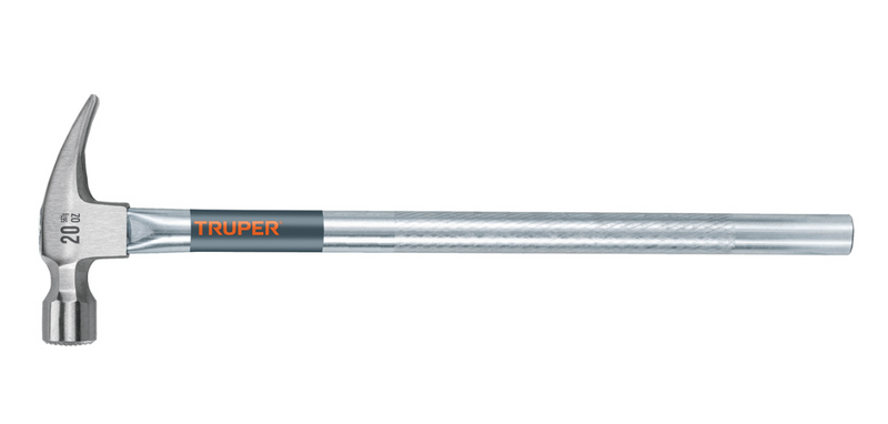 MARTILLO DE UÑA RECTA DE 20 oz, MANGO TUBULAR, BOCA FRESADA