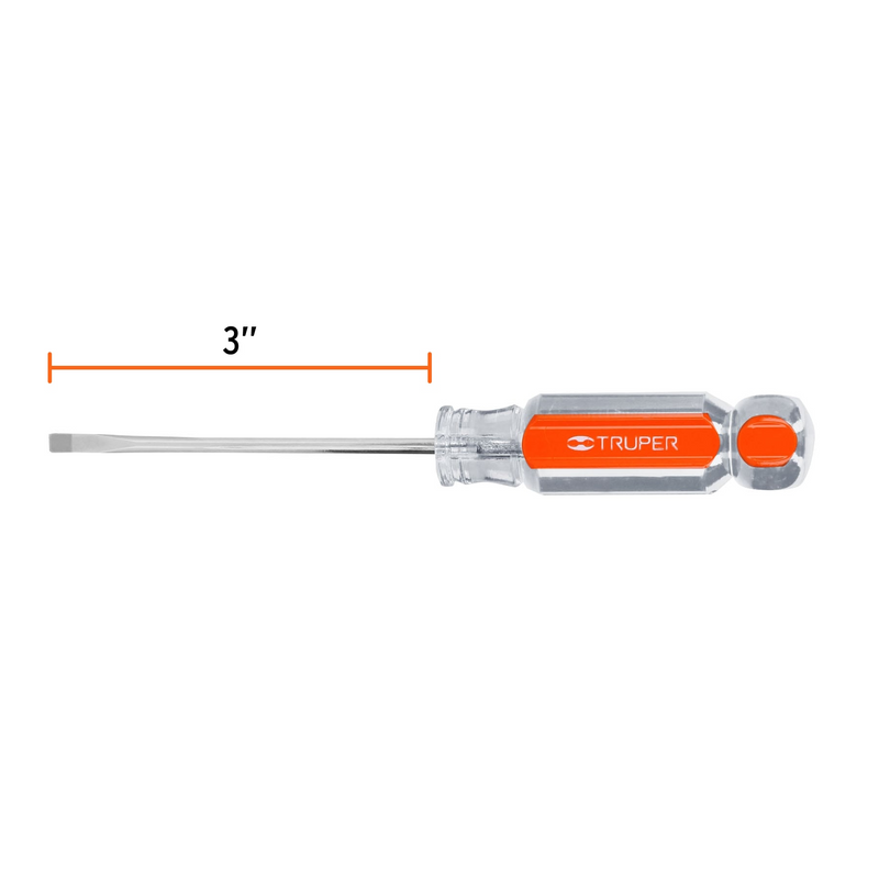 DESARMADOR PLANO TIPO CABINET 1/8 X 3"