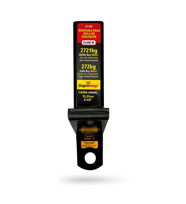 BARRA DE ENGANCHE PARA REMOLQUE DE 5-1/4" X 4" x 1" 6000 LB DAPERMEX