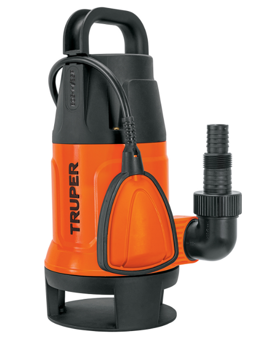BOMBA SUMERGIBLE PARA AGUA SUCIA, 1-1/2 HP, 233 L/MIN, CUERPO DE PLASTICO, TRUPER