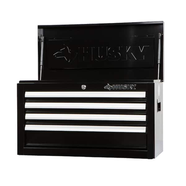 GABINETE HUSKY 26" X 12", TIPO BAUL, CON 4 CAJONES COLOR NEGRO,